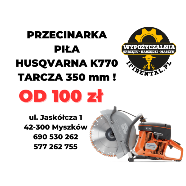 Przecinarka, piła do betonu, muru, ścian Husqvarna k770, tarcza 350mm